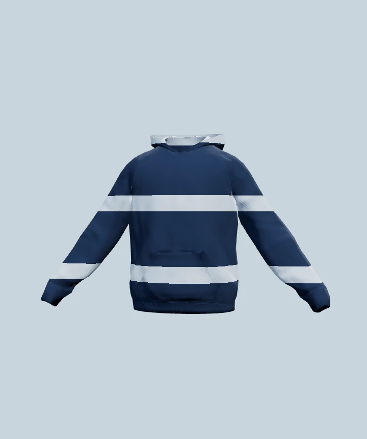 Navy and blue striped YYOKU hoodie